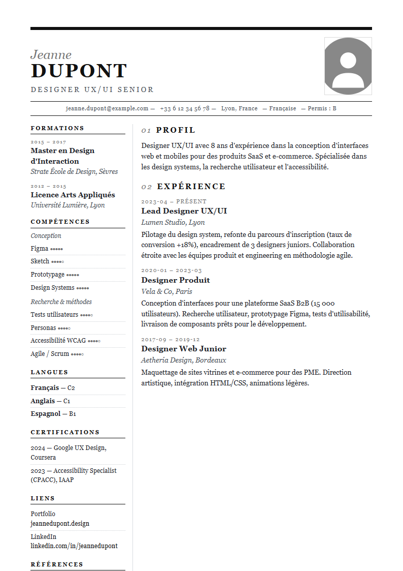 Preview of the Editorial Duo template
